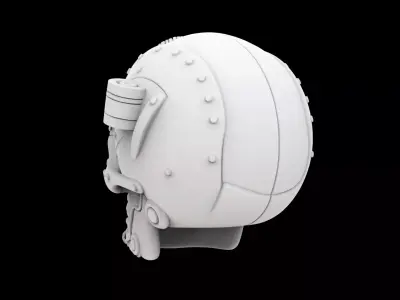 Steampunk Mechanical Skull 3D Print Model 3D print model