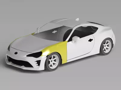 86 ZN6 Front Fenders Exterior Surfaces - 3D Laser-Scanned 3D model