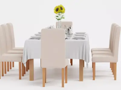 -Restaurant Table FULL V1- 3D model