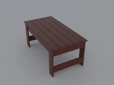 Wooden Side Table Low-poly 3D model