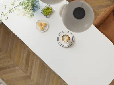 Mid Century interior scene 3D model 3D model