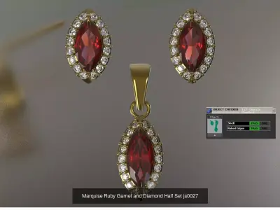Color Gemstone Jewelry  STL 3D Collection 3D Model Pack