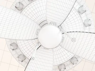 laos Antique Ceiling Fan Low-poly 3D model