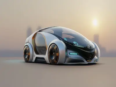 3Dpro CAR scifi 3 Low-poly 3D model