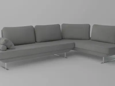 Modern corner couch 3D model