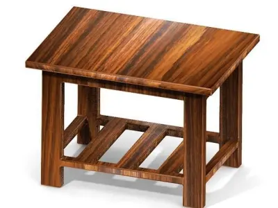 Teak wood table 3D print model