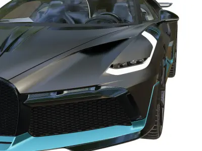 2020 Bugatti Divo Low-poly 3D model