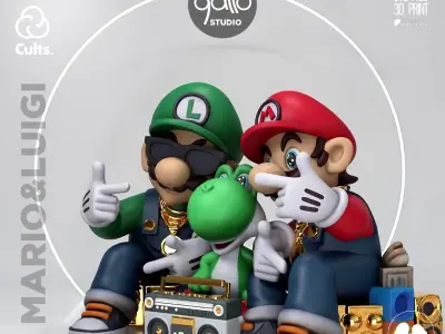 MARIO YOSHI y LUIGI 3D print model
