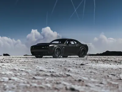 Desert Automotive Scene Cinema 4D and FBX File Textured 3D model Low-poly 3D model