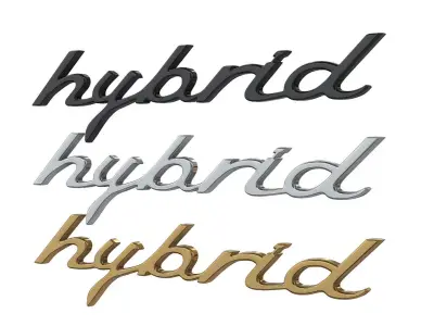 hybrid nameplate Porsche  3D print model