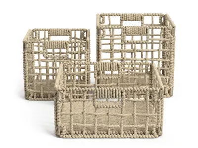 Janice Collection of natural fiber baskets RendezVousDeco