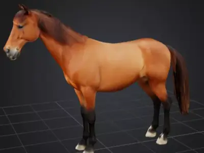 Simple horse cheap and high quality Low-poly 3D model