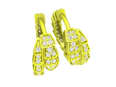 A6177 Luxury Diamond Snake Earrings 3D print model