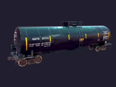 Tanker Car Low-poly 3D model