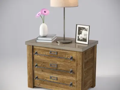 RH MERCANTILE 32in CLOSED NIGHTSTAND 3D model