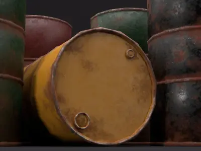 Barrel two rusty barrels Free low-poly 3D model