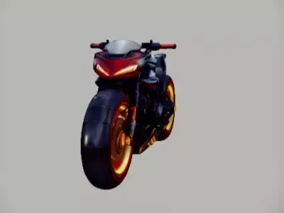 Futuristic Hover Bike 3D Model Sci-Fi Vehicle Game-Ready Low-poly 3D model
