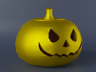 Gold Halloween Pumpkin Low-poly 3D model
