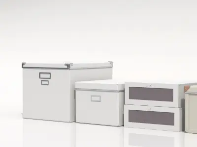 Collection of storage boxes  3D model