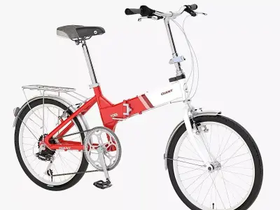 Giant Fd806 Lightweight Red-White Folding Bicycle 3D model