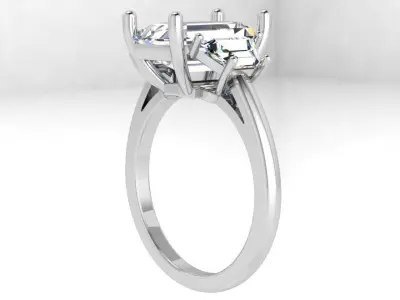 Emerald Diamond Ring 4510 3D print model