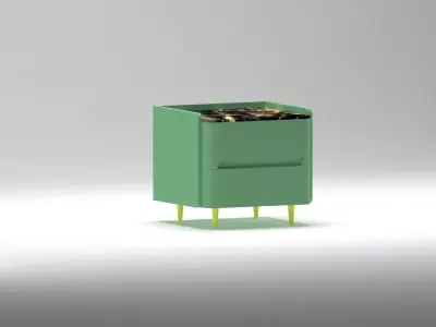 side table marble top Free low-poly 3D model