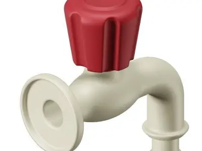 PVC Washing Machine Tap 3D model