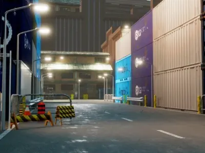 Docks shipment Scene 3D model