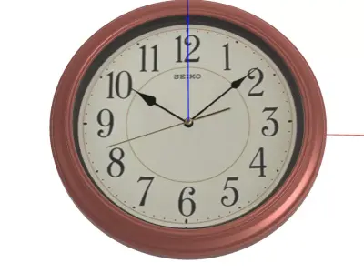 Seiko Numbered Wood Finish Wall Clock Low-poly 3D model