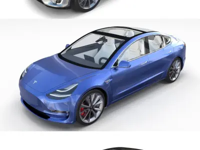 2017 Tesla S-X-3 Collection w interior 3D model