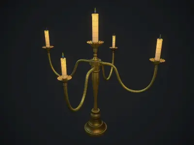 Candle 5 PBR Low-poly 3D model