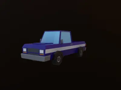 Pickup truck Low-poly 3D model buy