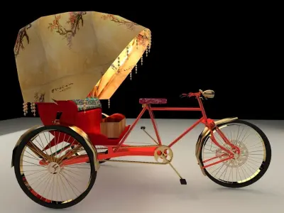 Chinese rickshaw 3D model