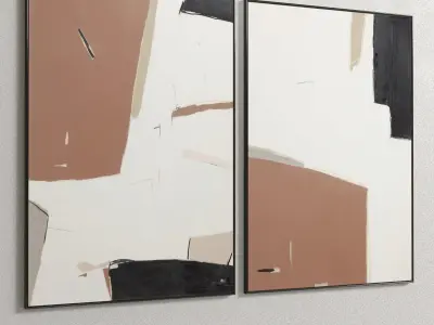 Plaster Two Photo Frame E-29 Low-poly 3D model