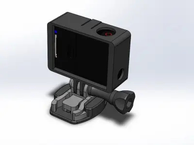 GoPro Camera flat mount 3D print model