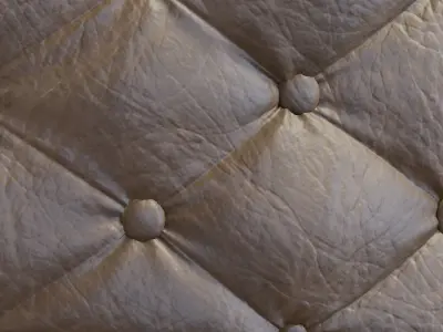 Round tufted ottoman 3D model