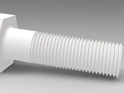 Real Threaded Metric Hexagon Headed Bolts - M10 x 35mm 3D print model