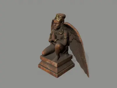 Angel Statue Low-poly 3D model