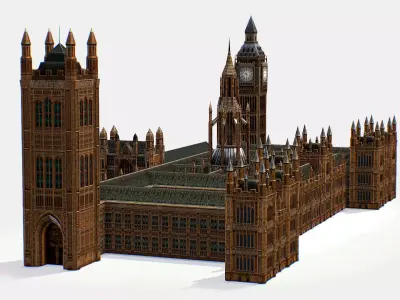 Palace of Westminster House Of Parlament 3d models Low-poly 3D model