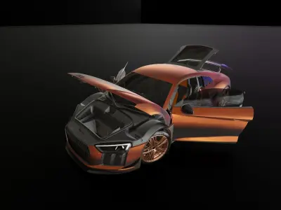 AUDI-R8-V10 -PLUS  Low-poly 3D model