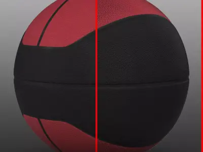 Basketball ball euro red-black Low-poly 3D model