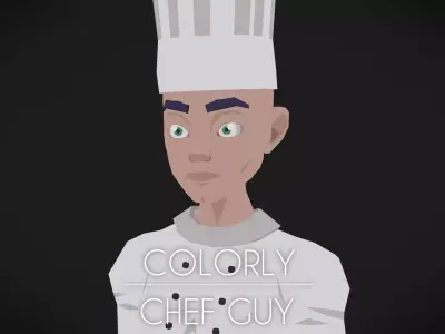 Colorly - Chef Guy - Game Ready - Rigged - Customizable 3D model