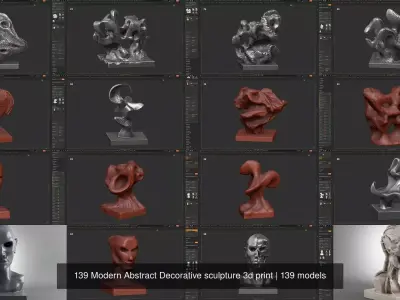 139 Modern Abstract Decorative sculpture 3d print 3D Model Collection