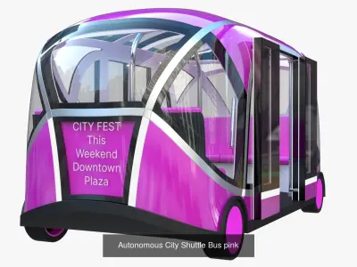 Autonomous City Shuttle Bus 3D Model Pack