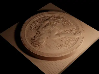 Nymph CNC 3d Print High Relief Sand Casting 3D print model