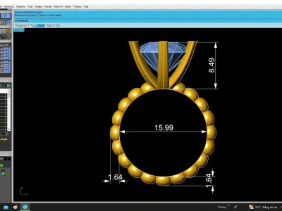 Hongkong Luxury Diamond Women Ring 3D Model A4844 3D print model