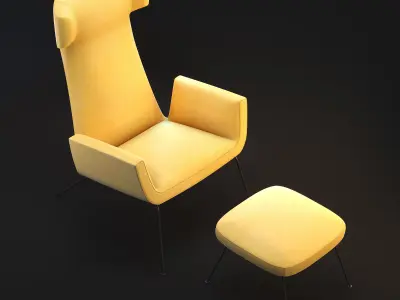 Pianca Dora Armchair and Ottoman 3D model