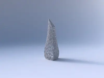 Vase puffy tipped triangle with twisted lattice tiles 3D print model purchase