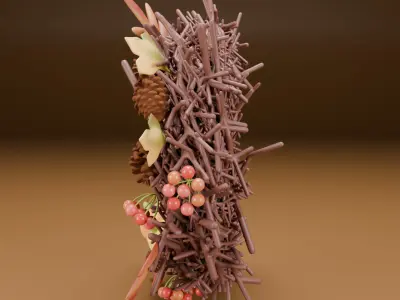 Autumn decorative wreath 3D model 3D model