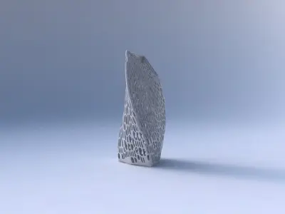 Vase twist tipped triangle with dense organic lattice 2 3D print model